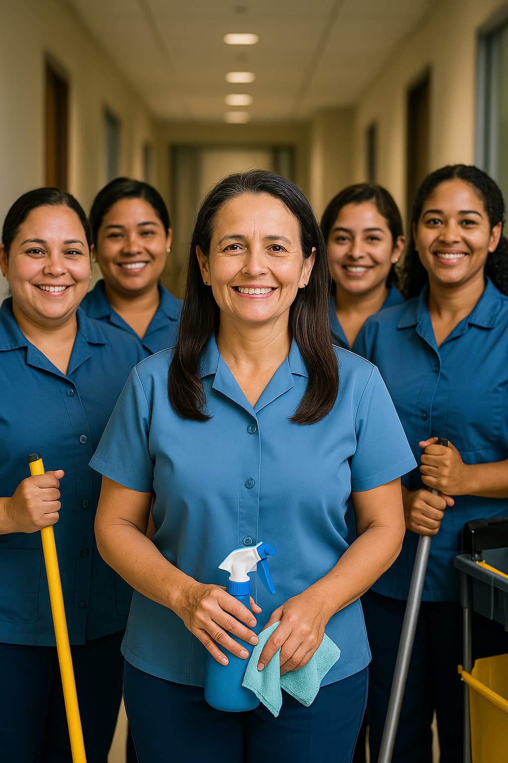 Diana Cárdenas, fundadora y CEO de Maid Panamá, junto al equipo de trabajo de Maid Panamá