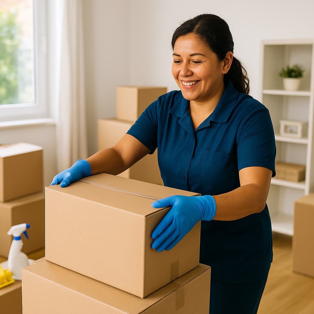 Equipo de limpieza preparando apartamento para mudanza en la Ciudad de Panamá